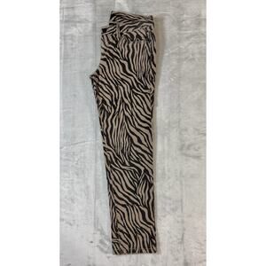 London Jean Zebra Print Pants Size 2 Stretch Mid Length Mid Rise Animal Print